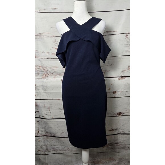 Lulus Dresses & Skirts - Lulus Womens Dress Size Small Navy Blue Off The Shoulder Bodycon Cityscape